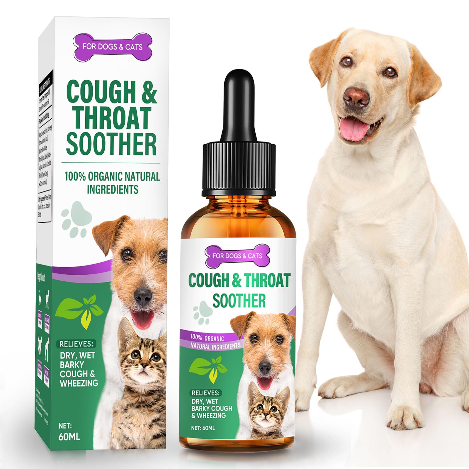 Dog Cough Treatment Dog Allergy Relief Supplement for Suppress Allergy Dry Wet & Barky Cough for Dogs