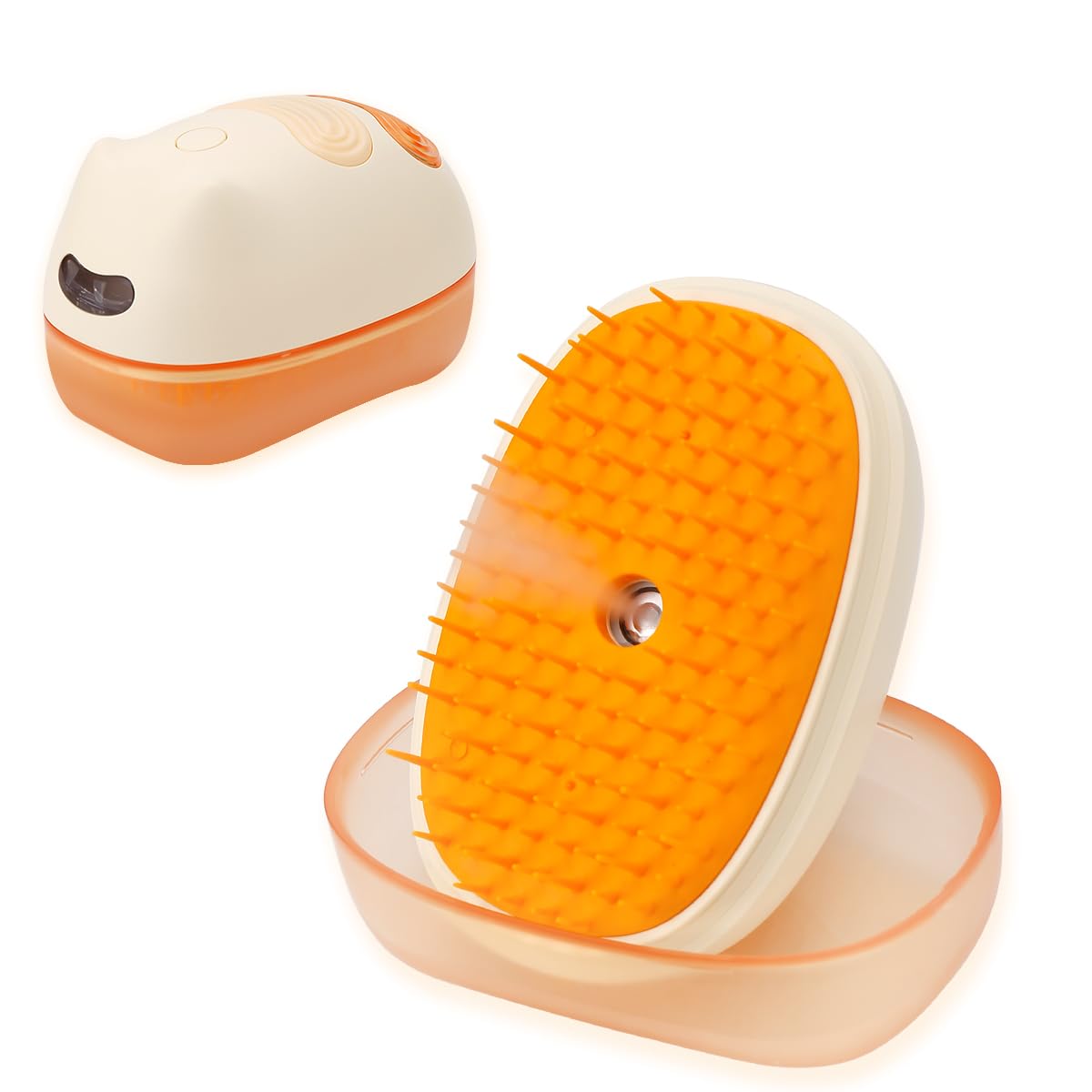 Cat Steam Brush for Easy Grooming – Dual-Head Petting & Shedding Tool with Spray Feature | Skin-Friendly & Massage Function | The Stylish Shedding Solution for Cat Lovers